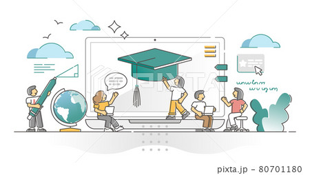Online learning as education study using digital platform outline concept Online learning as education study using digital platform outline concept 80701180