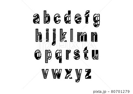落書き風の小文字のアルファベットのイラスト素材