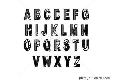 落書き風の大文字のアルファベットのイラスト素材
