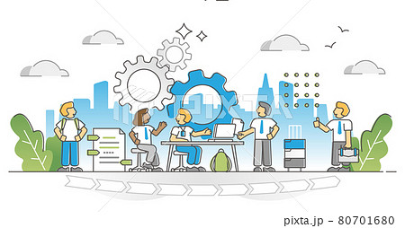 Internship as job career training and skill practice process outline concept 80701680