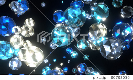 ガラス 宝石 キラキラ 透明 青 別verあり のイラスト素材