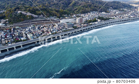ドローン空撮 国府津海岸 ドローン空撮 国府津海岸 80703406