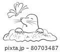 Cartoon Mole and Butterfly 80703487