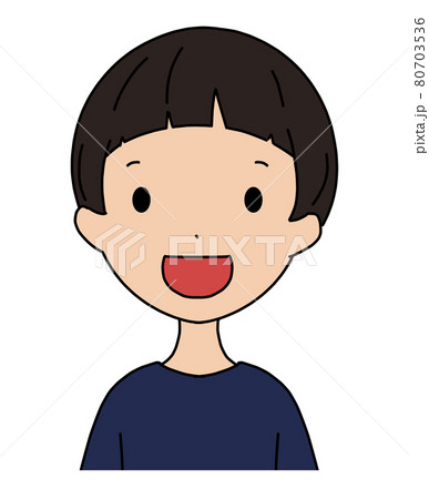 笑顔の男の子の顔のイラストのイラスト素材