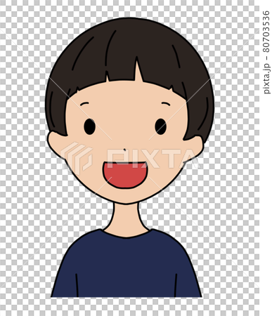 笑顔の男の子の顔のイラストのイラスト素材