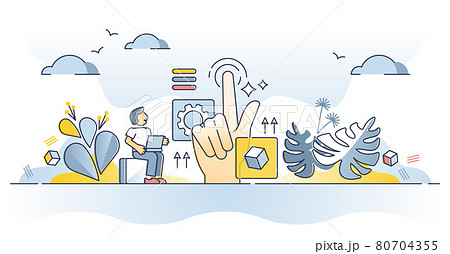 Web design usability as website practical and responsive work outline concept 80704355
