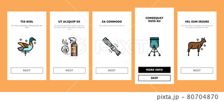 Hunting Shop Selling Onboarding Icons Set Vector 80704870