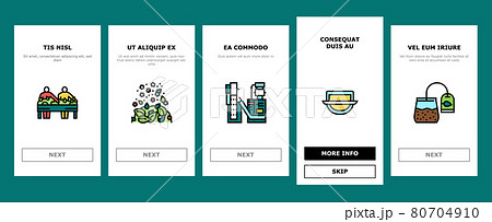Tea Drink Production Onboarding Icons Set Vector 80704910