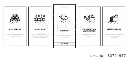 Pipeline Construction Onboarding Icons Set Vector 80704957