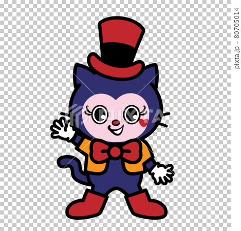 ネコ　マジック　魔法　マジシャン　かわいい　イラスト素材 80705014