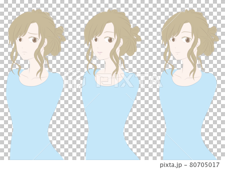 女性 美容イラスト素材 表情セット 女性 美容イラスト素材 表情セット 80705017