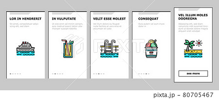 Summer Vacation Travel Onboarding Icons Set Vector Summer Vacation Travel Onboarding Icons Set Vector 80705467