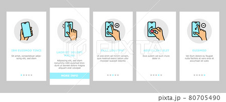 Smartphone Gesture Onboarding Icons Set Vector Smartphone Gesture Onboarding Icons Set Vector 80705490