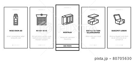 Box Carton Container Onboarding Icons Set Vector Box Carton Container Onboarding Icons Set Vector 80705630