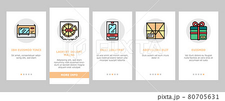 Box Carton Container Onboarding Icons Set Vector Box Carton Container Onboarding Icons Set Vector 80705631