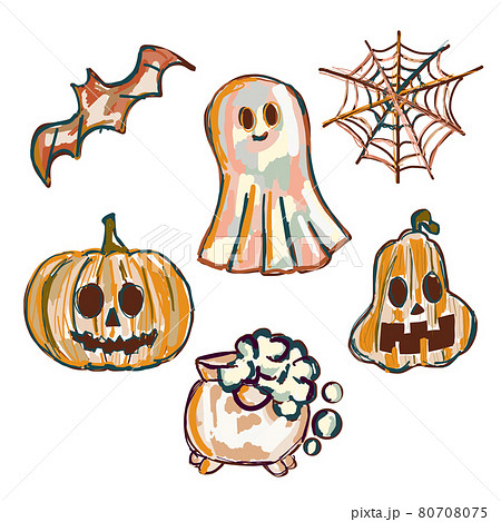 Halloween. Cute Halloween hand draw icons set Halloween. Cute Halloween hand draw icons set 80708075