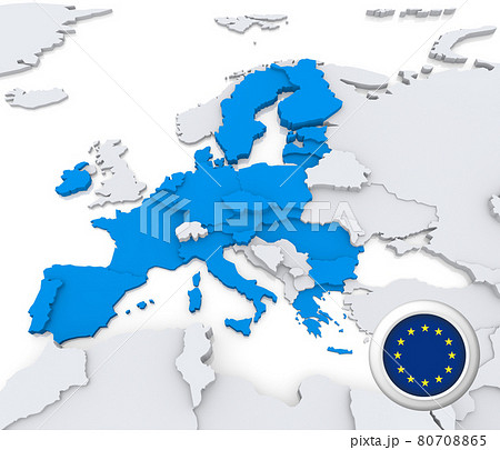 European union after brexit 2020 on map of Europe 80708865