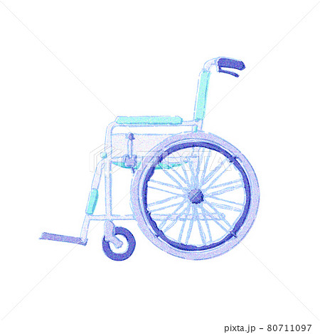 車椅子 普通型および自走式 横向き のイラスト素材