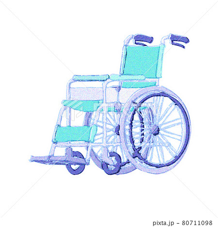 車椅子 普通型および自走式 のイラスト素材