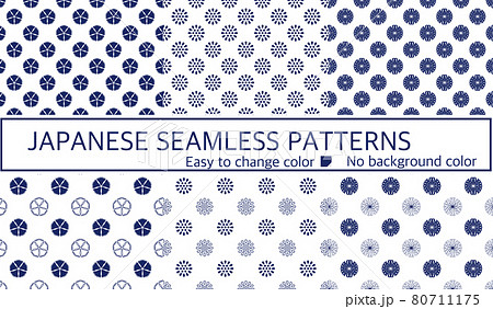 和柄　シームレスパターン　セット 80711175