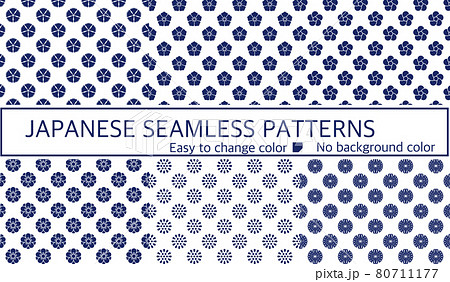和柄　シームレスパターン　セット 80711177