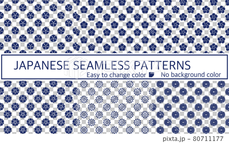 和柄　シームレスパターン　セット 80711177