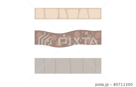 Walkway of Cobblestone as Garden Footpath and Landscape Constructor Element Vector Set 80711300
