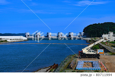 陸前高田市 気仙川の水門 陸前高田市 気仙川の水門 80711994