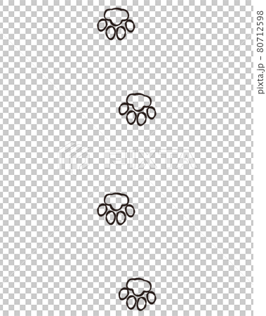 動物の足跡 猫のあしあと 手描き風 動物の足跡 猫のあしあと 手描き風 80712598