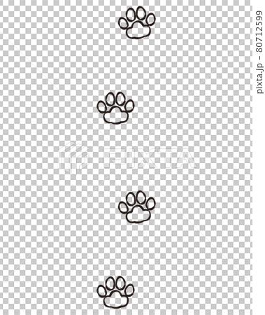 Animal footprints, cat footprints, hand-painted style 80712599