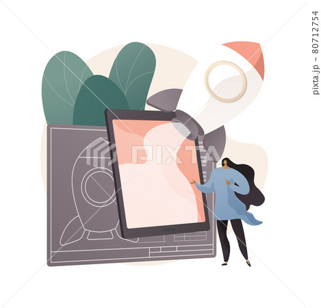 Augmented reality book abstract concept vector illustration. 80712754