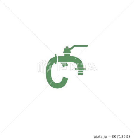 Faucet icon with letter C logo design vector 80713533