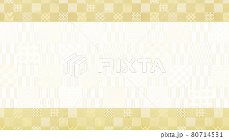 金の市松模様のフレーム 80714531