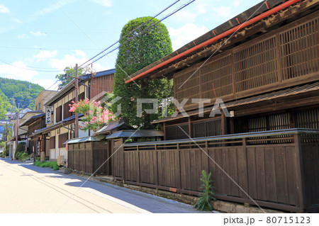 中山道　下諏訪宿の町並み 80715123