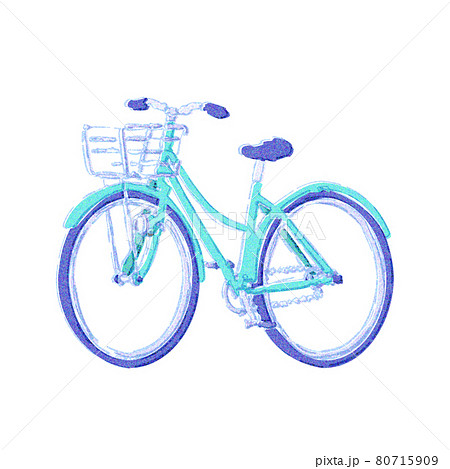 斜め向きの自転車。ママチャリ。のイラスト素材 [80715909] - PIXTA