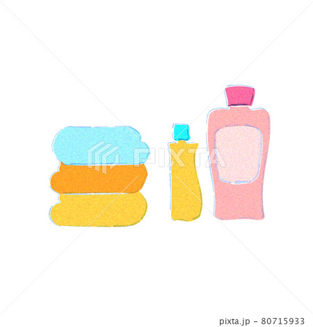 洗濯洗剤と柔軟剤とタオル 洗濯洗剤と柔軟剤とタオル 80715933