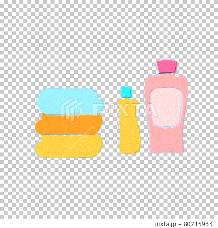 洗濯洗剤と柔軟剤とタオル 洗濯洗剤と柔軟剤とタオル 80715933