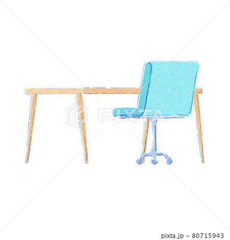 オフィスのデスクと椅子。後ろ側。 80715943