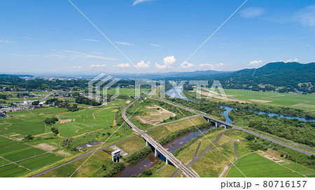 《岩手県・平泉》中尊寺付近の空撮 《岩手県・平泉》中尊寺付近の空撮 80716157