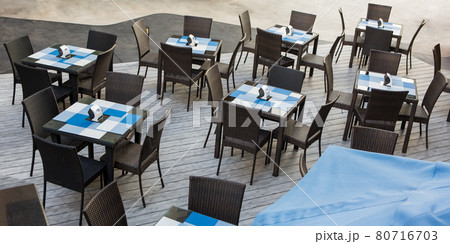 Outdoor buffet dining table in the hotel Outdoor buffet dining table in the hotel 80716703