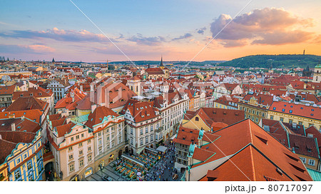 Famous iconic image of  Prague city skyline 80717097