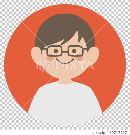 人物アイコン メガネをかけた男性のイラスト素材