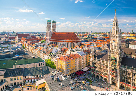 Munich skyline with  Marienplatz town hall 80717396