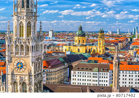 Munich skyline with  Marienplatz town hall 80717402