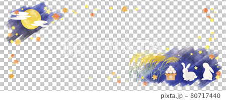 十五夜　お月見うさぎ（横長） 80717440