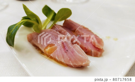 delicious Italian gourmet tuna steaks food photography 80717658