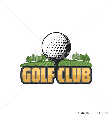 Golf club vector icon with field and ball 80718228