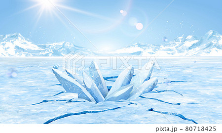 3d Ice Podium Scene For Icy Productのイラスト素材