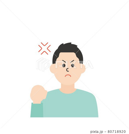 線のない若い男性のイラスト 80718920