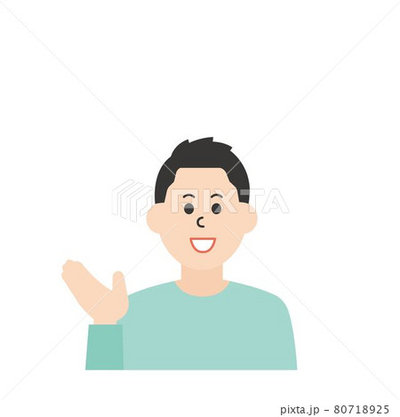 線のない若い男性のイラスト 80718925